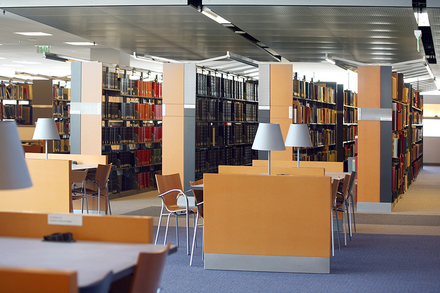 a junior college library empty of students