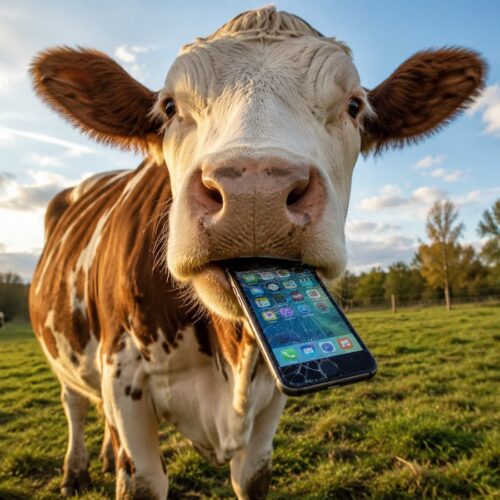 a cow swallowing an iphone from a crazy insurance claim story