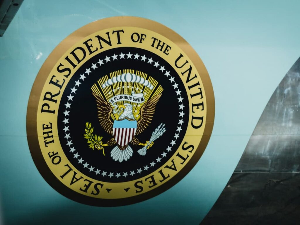 the presidential seal on air force one
