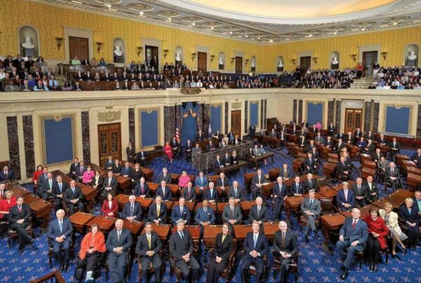 members of the US Senate in the chamber